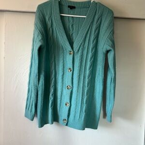 Talbots Robins Egg Aqua Cardigan